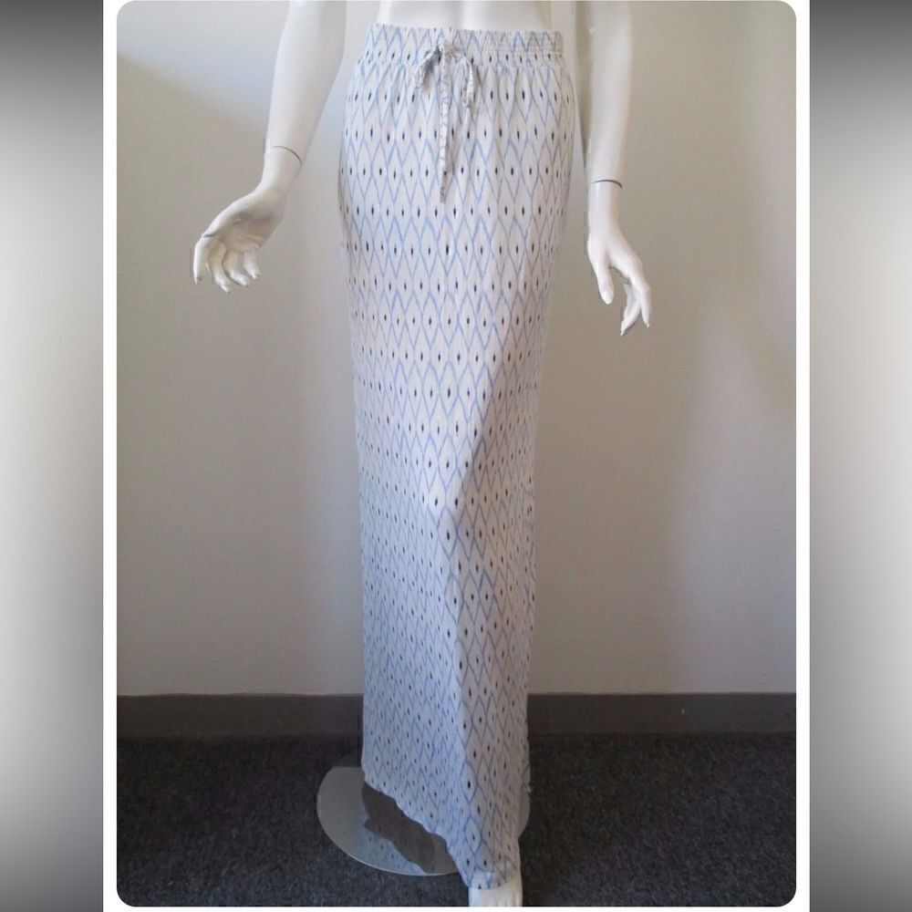 Joie Beige Blue Molina Printed Jersey Long Maxi Skirt